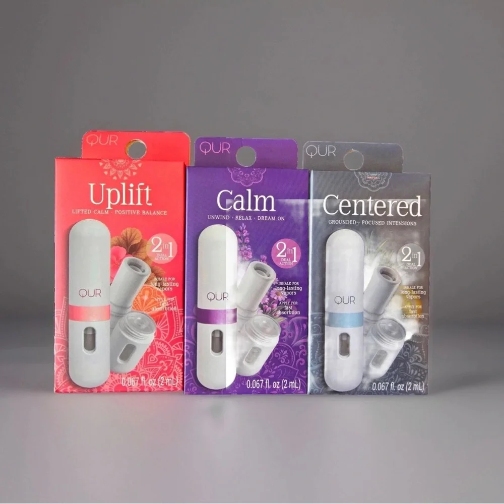 QUR 2-in-1 Aromatherapy Inhaler & Topical Oil Applicator Centered, Calm & Uplift